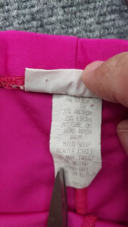 Leggings vintage anos 80 toque macio brilhante rosa lycra pequena EUA aeróbica - Imagem 4 de 4