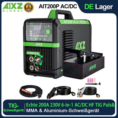 AIXZ AC/DC WIG-Schweißgerät AIT200P   200A inkl. Fußpedal + Spot-Funktion + Alu