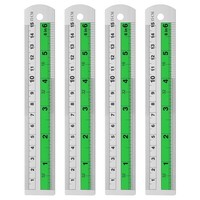 4 StüCk Gerade Lineale 15Cm Metrisch Sae Aluminium Lineale Mit Loch GrüN