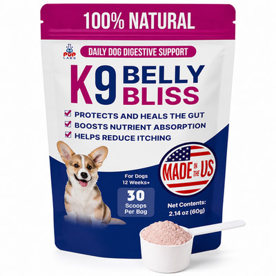 K9 Belly Bliss Dog Probiotic Powder 30 Scoops Gut Digestive Support Pup Labs