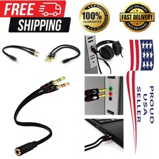 Compact Gold-Plated 3.5mm Audio Y Splitter for Headphones and Microphone