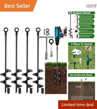 Heavy Duty Ground Anchors 18 Inch 4 Pack for Sheds, Tents, Trampolines, Fences