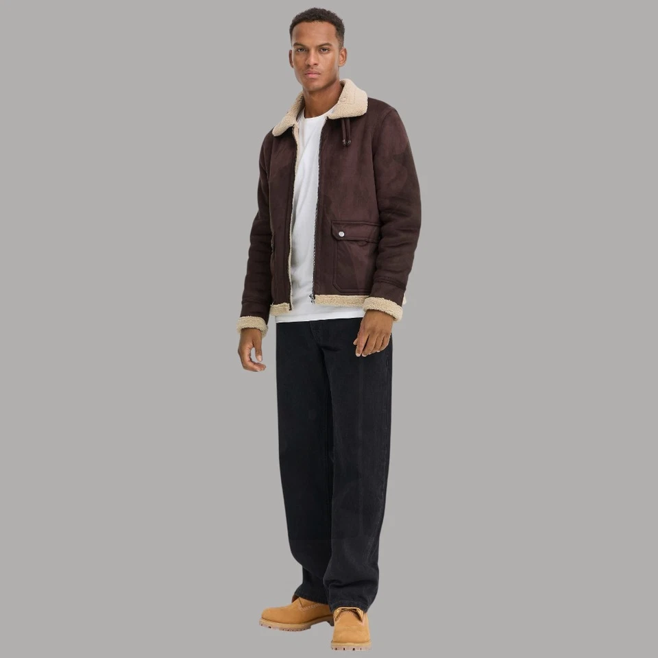 Blend giacca eco montone marrone giubbino da uomo art. FISCHER 20720064 - Imagen 3 de 4