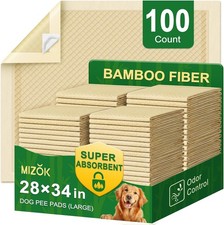 XL Bamboo Dog Pads 28x34in 100ct Super Absorbent Leakproof Odor Control