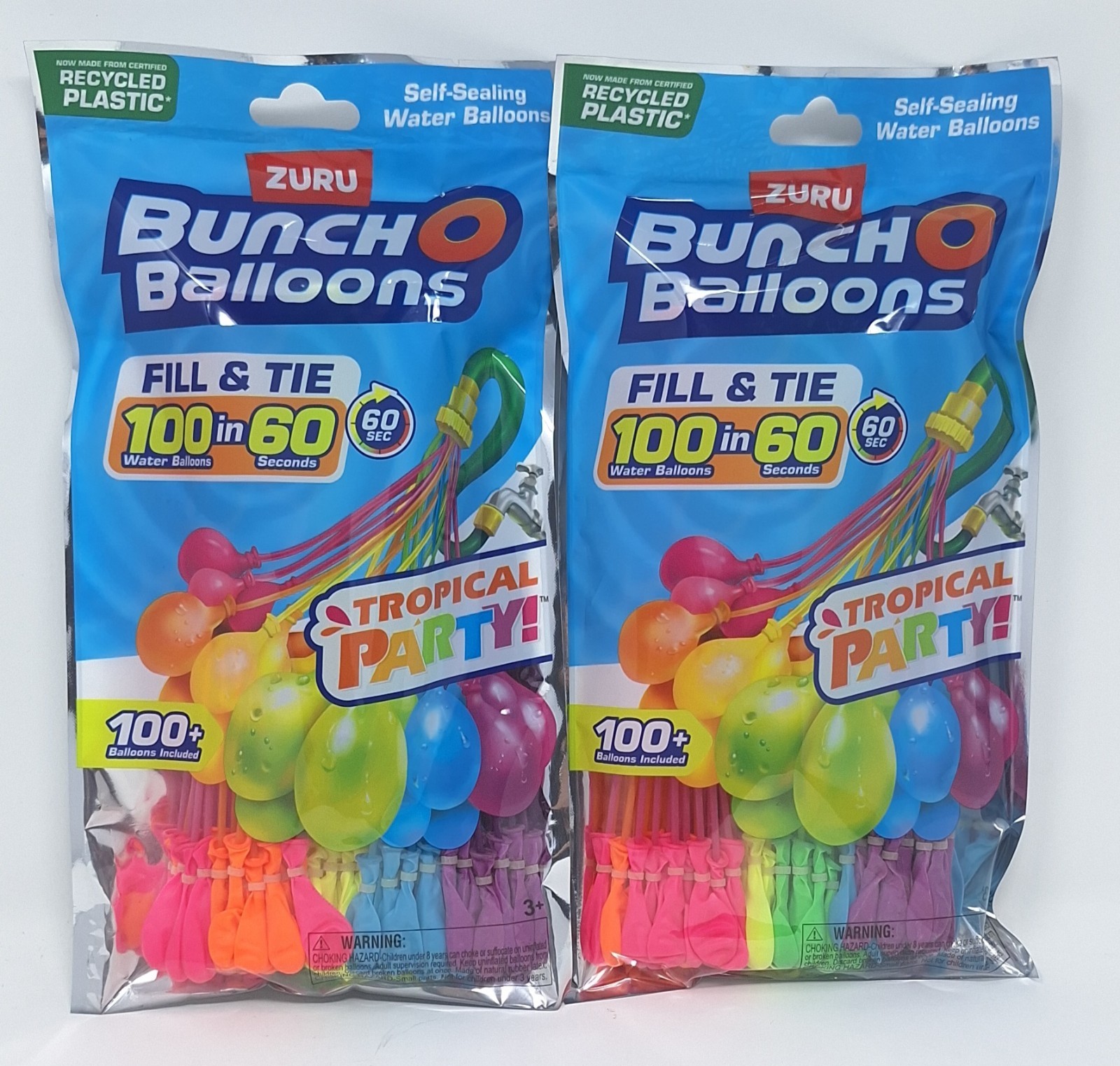 Zuru Bunch O Balloons Tropical Party Self-Sealing Water Balloons 100 Pack x 2