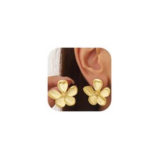 Gold Flower Earrings for Women Large Flower Stud Earrings Gold Statement Earr