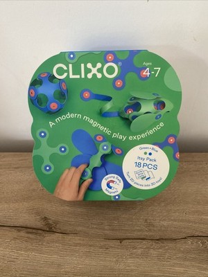 Clixo Bausatz 18-teilig blau und grün weich magnetisch 