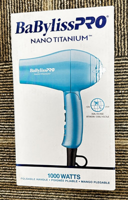 BaBylissPRO Nano Titanium Travel Dryer - Ultra Lightweight Travel Hair Dryer