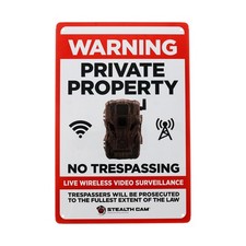 STEALTH CAM Durable Attachable 8x12 Tin Outdoor Security Alert Warning Privat...