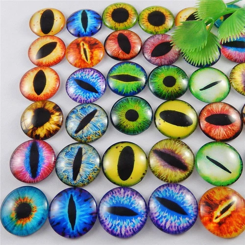 20pcs Mixed Style Dragon Eyes Glass Cabochon Dome for Adult Crafts Making Jewelr image 7
