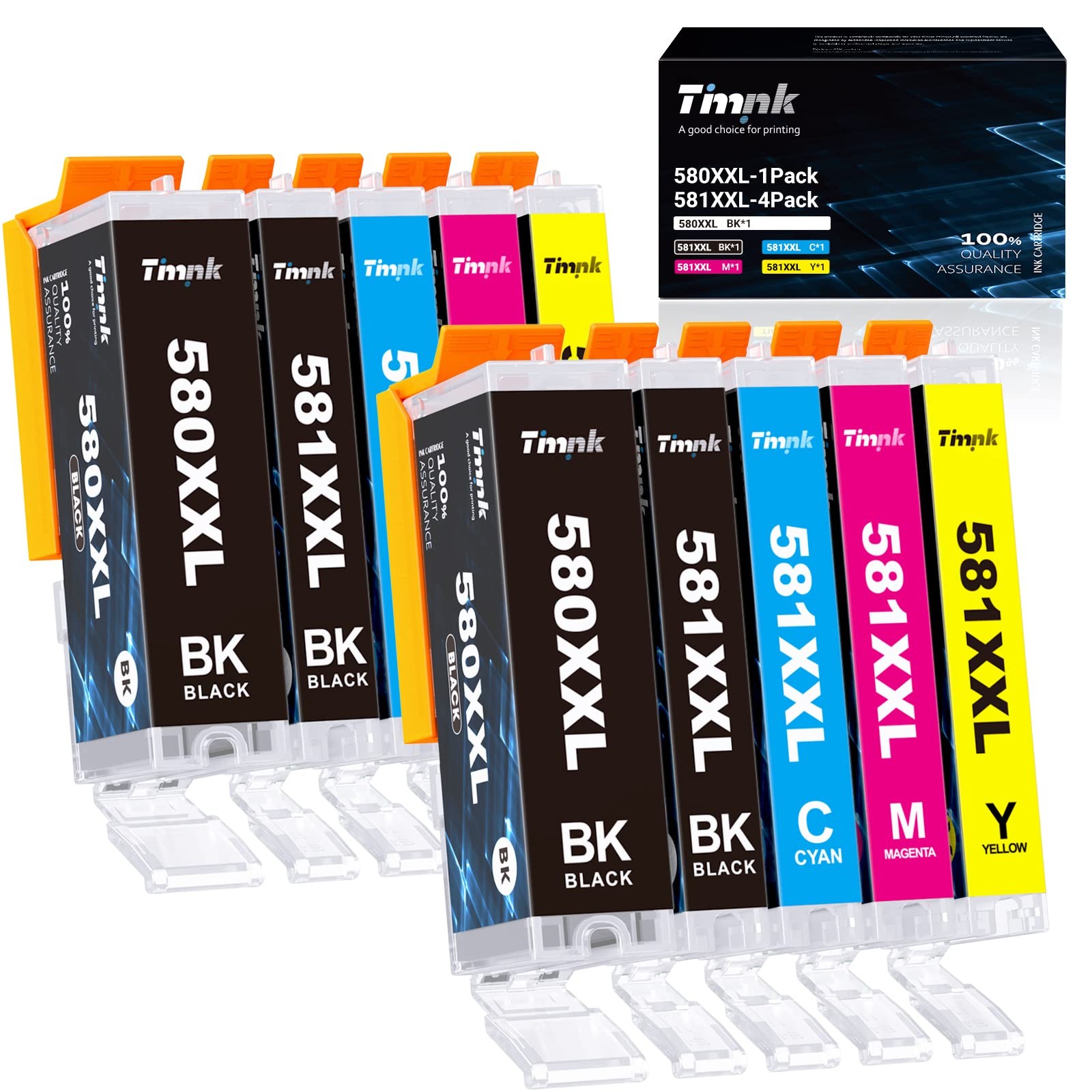 Cartouche Canon PGI-580 CLI-581 XXL pack de 5 encres compatibles pour imprimante Pixma