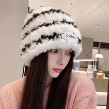 Women Winter Hat Plush Beanie Korean Beanie F...