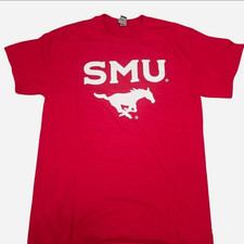 SMU Mustangs Shirt Red/White NCAA College Fan Apparel T-Shirt SMU University