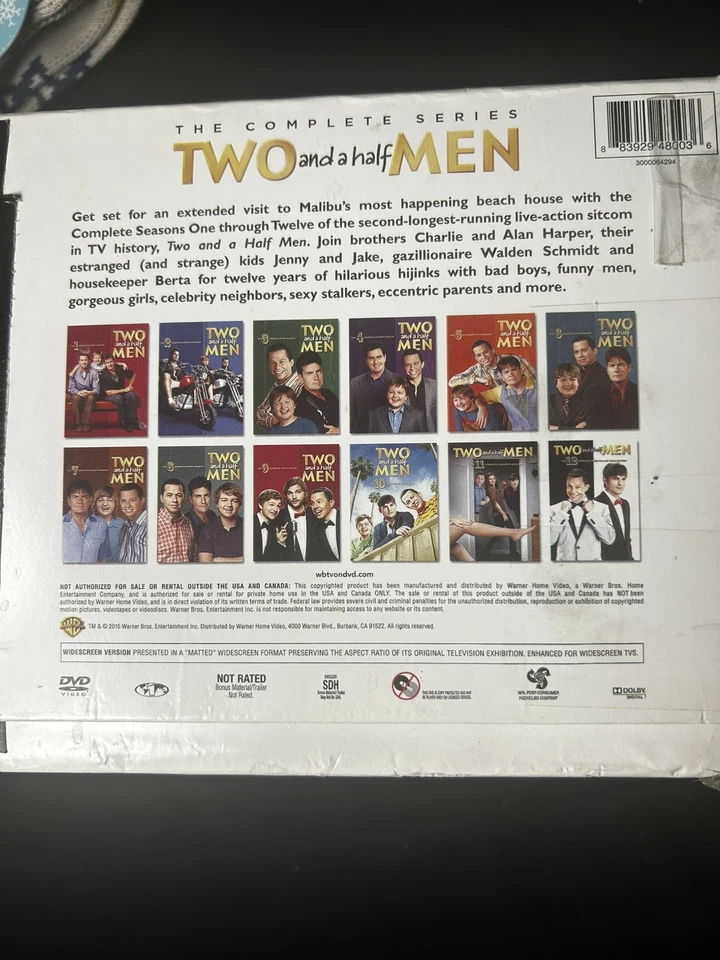 Two and a Half Men Complete Series DVD Box Set Seasons 1-12 Region 1 NTSC Comedy Foto 3 de 4