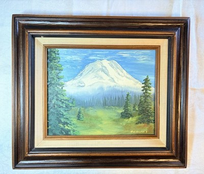 Mt St Helens From The NE Painting Pre 1980 Eruption By Pat Becker Framed
