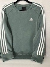 adidas Green Pullover Sweatshirt Crew Neck Women's S Fleece Long Sleeve