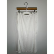 Boho Cottage Coastal Forest Fairy Womens Maxi Skirt XL White Festival