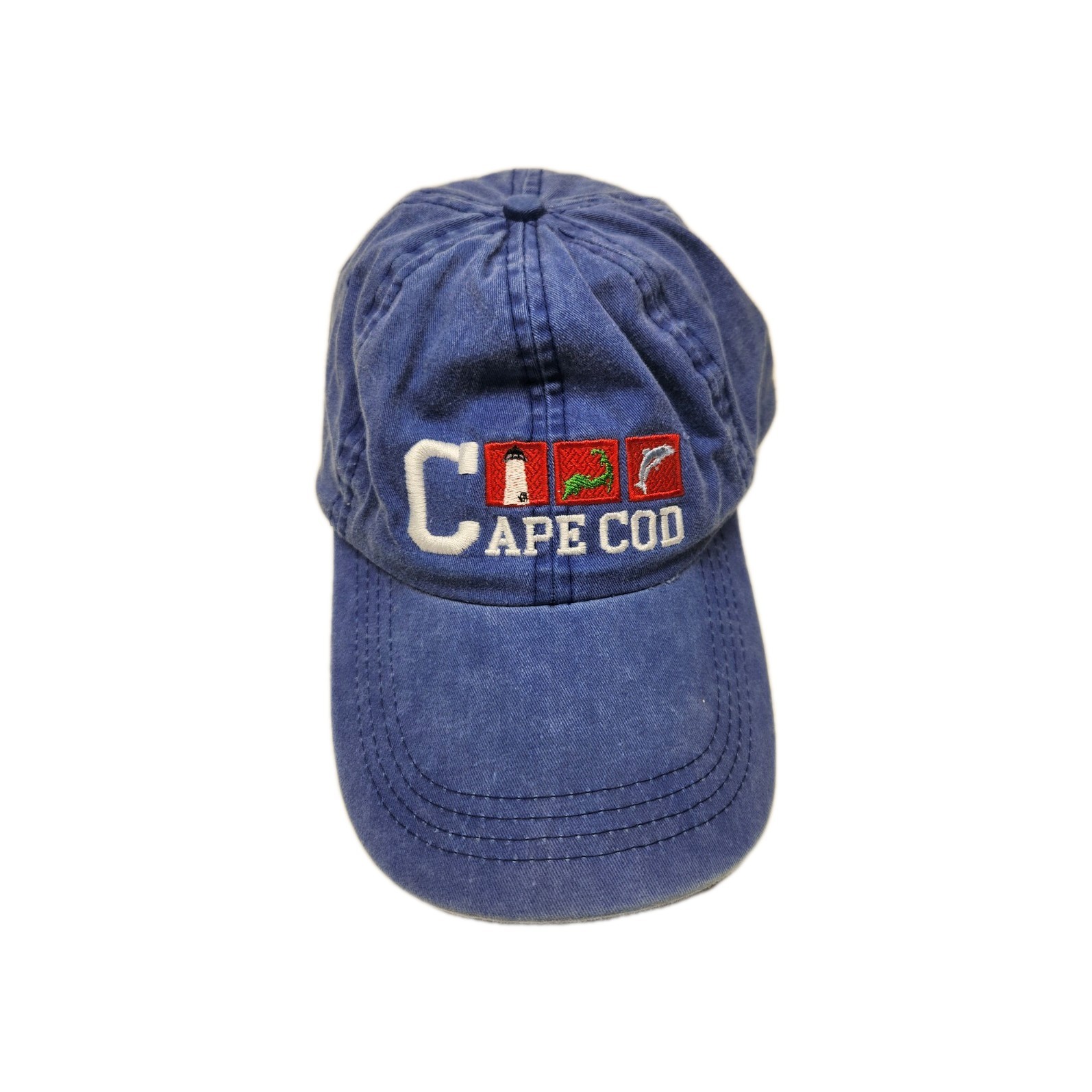 Vintage Meds Maps Cape Cod Strapback Hat Cap Blue Embroidered Logo