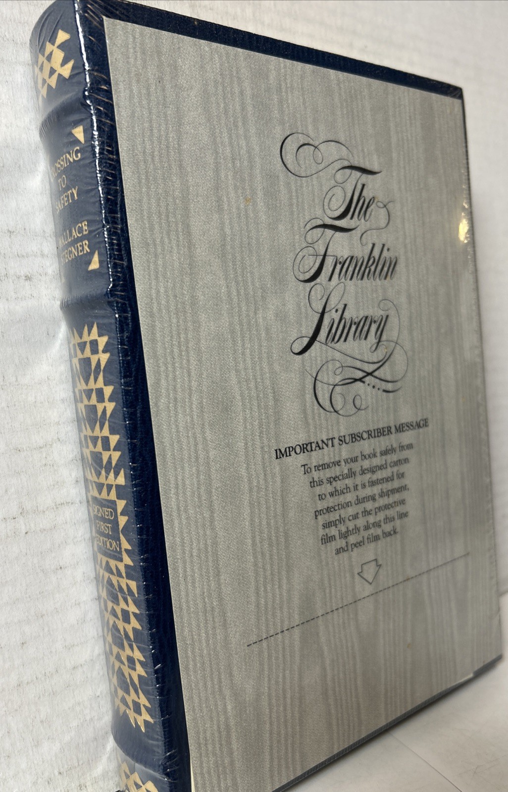 NEW! Wallace Stegner Crossing To Safety Signed First Edition Franklin Library