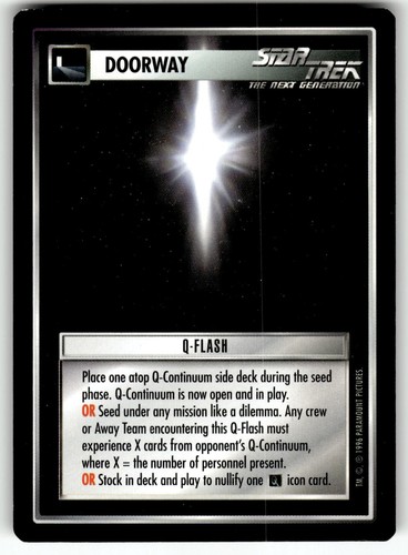 1996 Decipher Star Trek Q Continuum Doorway Card Q-Flash