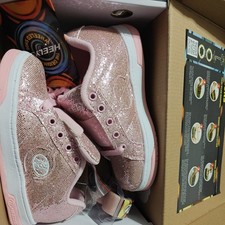 HEELYS Girls Pink Sparkle Split Disco Glitter Wheels Shoe Skate Sneaker Youth 5