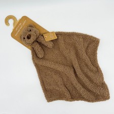 Levi And Emmie Brown Teddy Bear Feather Knit Lovey Security Blanket NEW