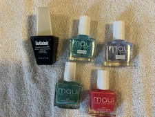 Brand New 4 Maui Soap Company Nail Lacquer- & 1 Nail Experts Stong Complex