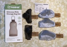 Haakaa Silicone Milk Storage Bag Pouch 5 Pack with Tags 9 oz. Reusable NEW