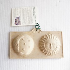Brown Bag Paper Art Sun Moon Face Mold 1994 Hill Design Paper Casting Craft