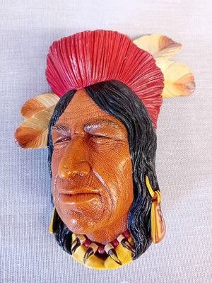 Bossons Chalkware Head 'Tecumseh'. 7,5'' hoch. Guter Zustand