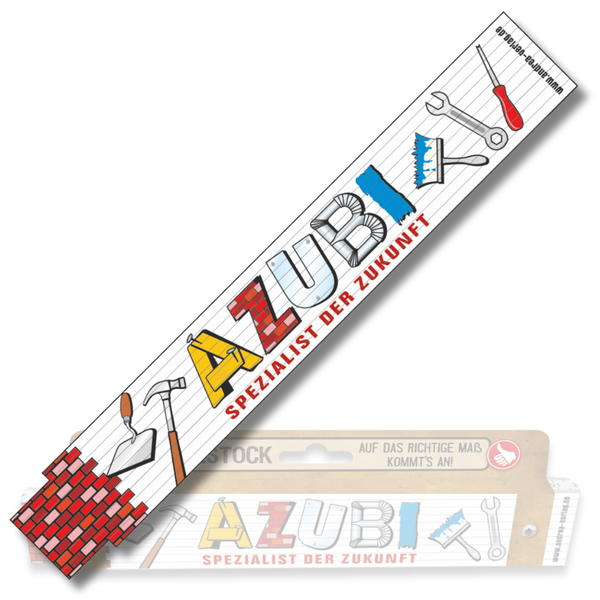 Zollstock Azubi GliedermaßStab 2M Holz Geschenk Auszubildender Handwerker Spruch-image