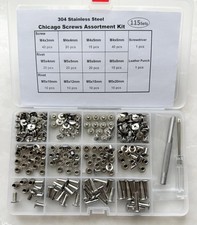 Chicago Screws Kit for Leather - 115 Sets Stainless Steel M5 Binding Rivets