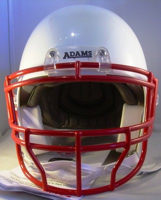 Footballhelm Adams Y4-Elite II, weiß, Large, mit ROPO-XL, rot