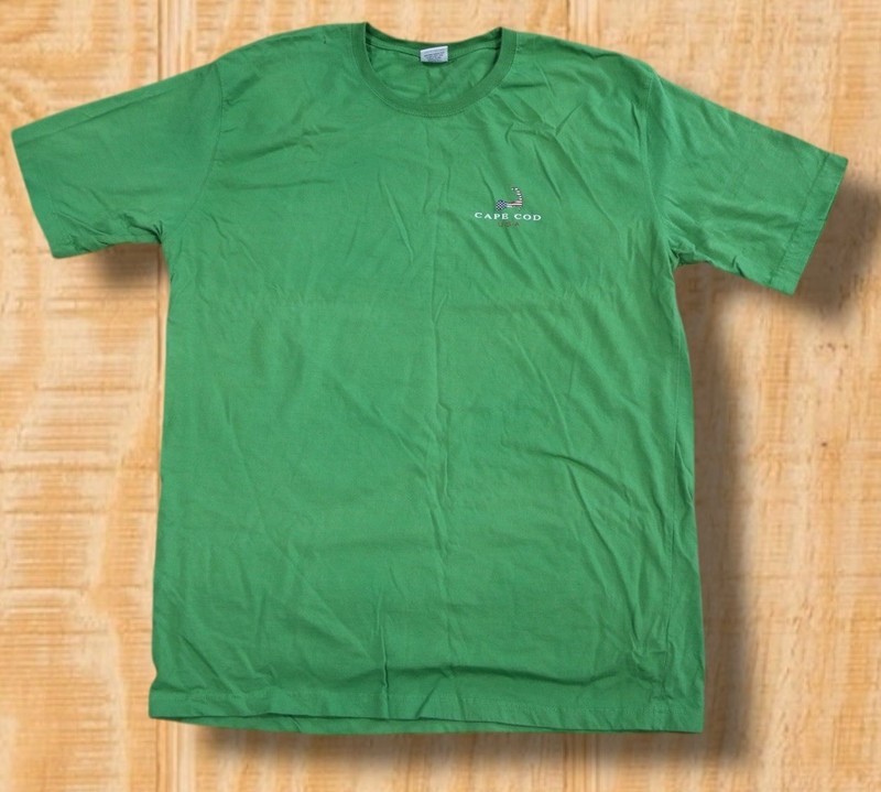 Cuffys of Cape Cod USA Mens XXL Green Crew Neck Cotton T-Shirt