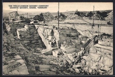 Barre, VT, The Wells-Lamson Quarry Company, Granite Quarry, Ansichtskarte 1943 