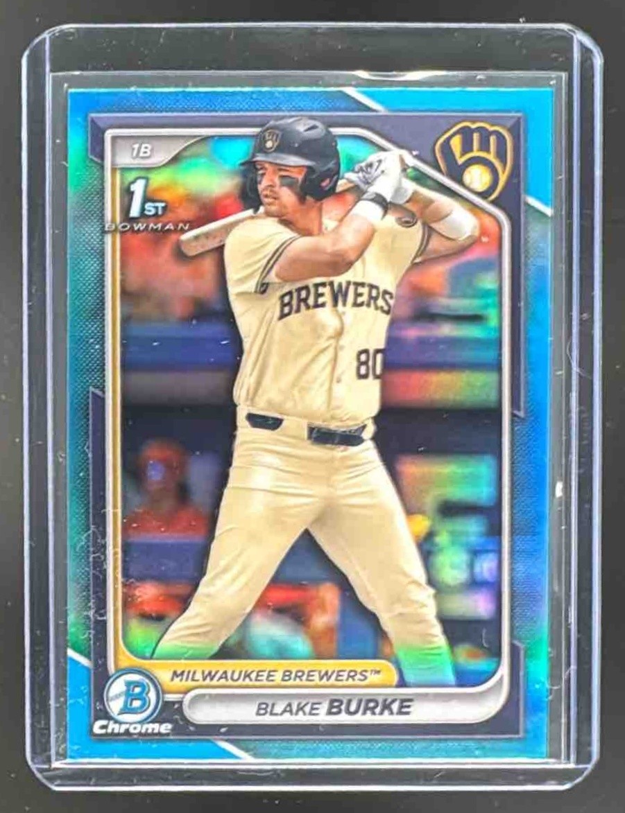 EL.207 Blake Burke 2024 Bowman Draft Sky Blue Refractor Chrome 1st Prospect