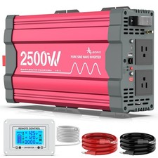 2500 Watt Pure Sine Wave Power Inverter 12V DC to 110V 120V Converter for Hom...