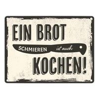 Metallschild In 15X20 Cm Mit Lustigem Spruch FüR KöChe - Ein Brot Schmieren Ist