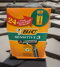 BIC Sensitive3 Men's Disposable Shaving Razors, 3 Titanium Coated Blades