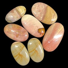 7 Pcs Natural Polychrome Jasper 45-60mm Loose Cabochon Untreated Gemstones Lot