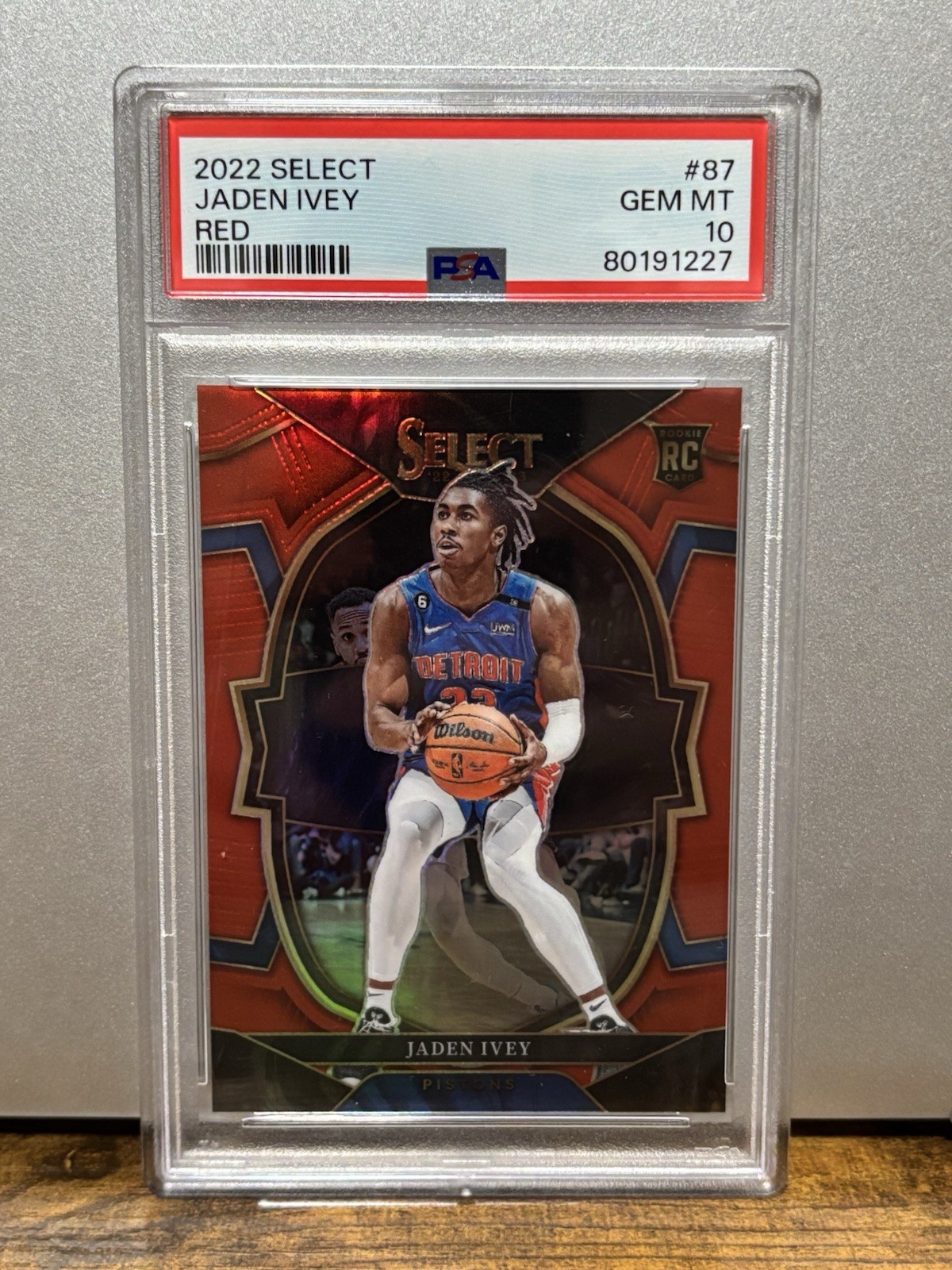 2022-23 Panini Select - Concourse Jaden Ivey #87 Red Prizm /199 (RC) PSA 10