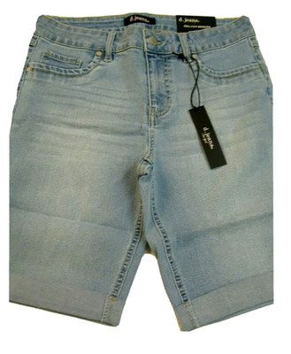 D Jeans Blue Denim Roll Cuff Bermuda Modern Fit Size 6 Light Denim