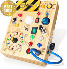 Busy Board,Montessori Toys for 1-3 Years Old, Wooden Toddler Toys, Sensory Trave