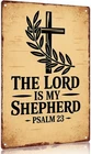 Vintage metal sign "Christian Wall Art The Lord is My Shepherd Psalm 23 Decorati