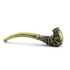 Dragon Phoenix Pipe Holder Tobacco Pipe Rod Brass Crafts Collection Ornaments