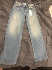 Revice Women's Wide-Leg Light Blue High Rise Stretch Denim Jeans 5-Pocket