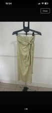 Style cheat blush lime leopard satin wrap skirt size 10uk