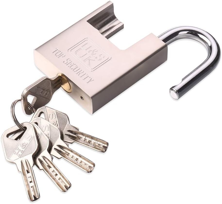H&S High Security Padlock with Key - 60Mm Pad Lock & 5 Keys - Heavy ...