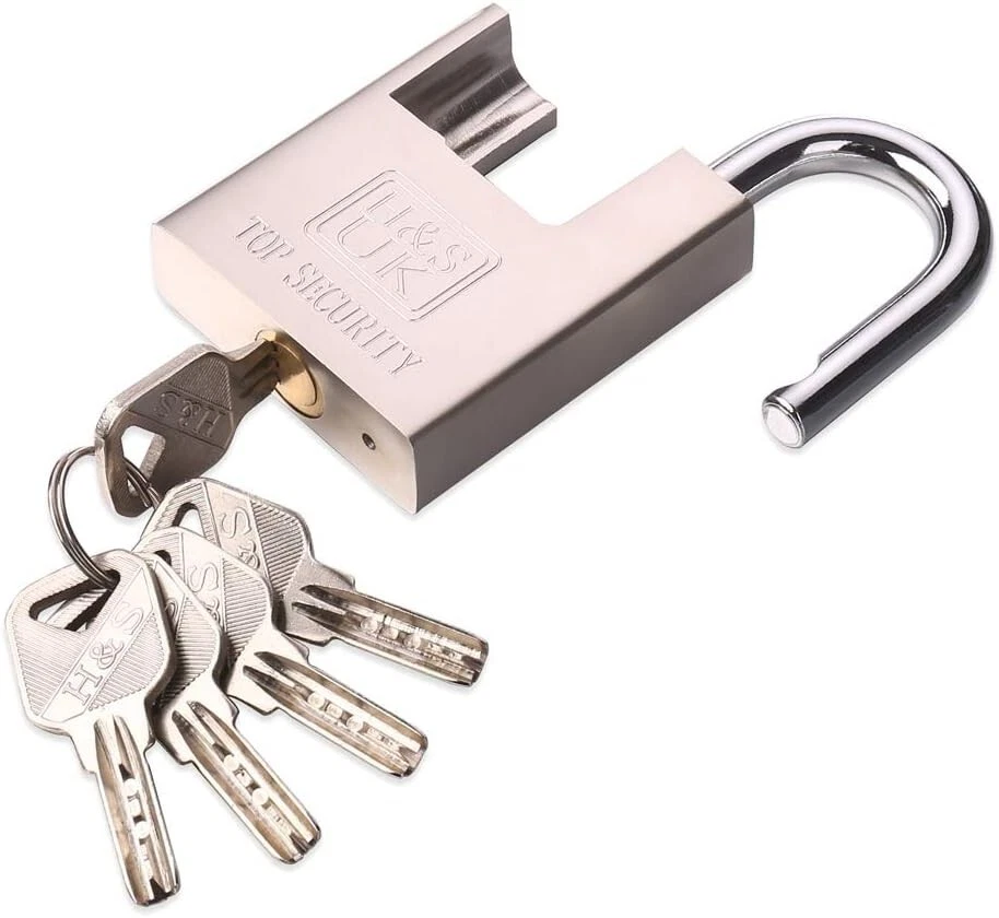 H&S High Security Padlock with Key - 60Mm Pad Lock & 5 Keys - Heavy Duty Storage - Image 2 of 4