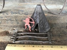 Plastic Indian Toy Teepee Fence Riding Native American